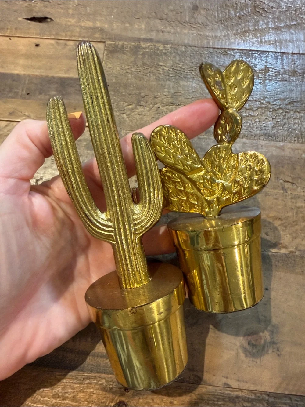 West Elm brass cactus figurine set - retired